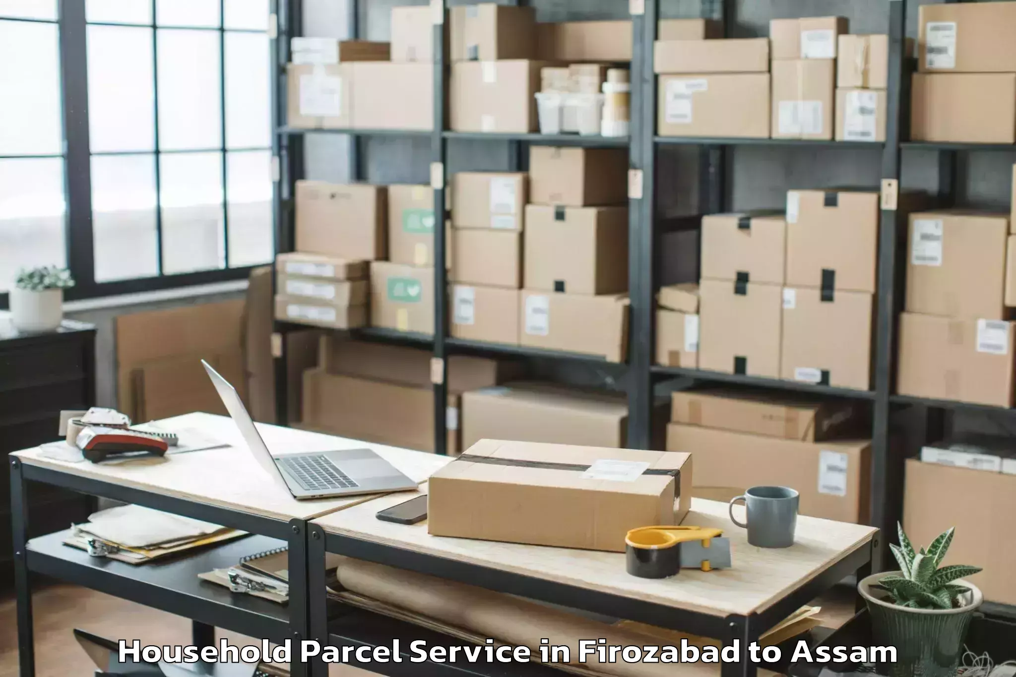 Top Firozabad to Banekuchi Household Parcel Available